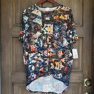 Lularoe Irma NWT XS Black Yellow Geo Print